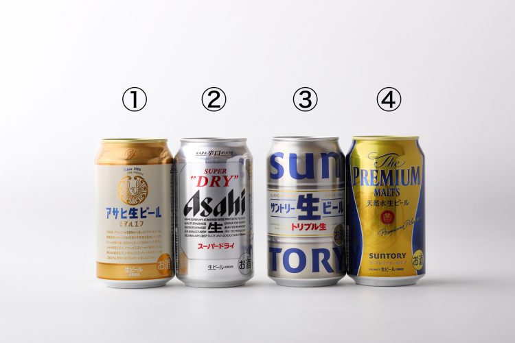 サントリー生ビールとプレミアムモルツ、マルエフとスーパードライの飲み比べ