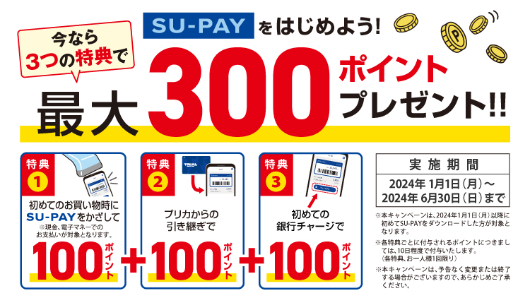 3つの特典で合計で最大300ポイントプレゼントキャンペーン