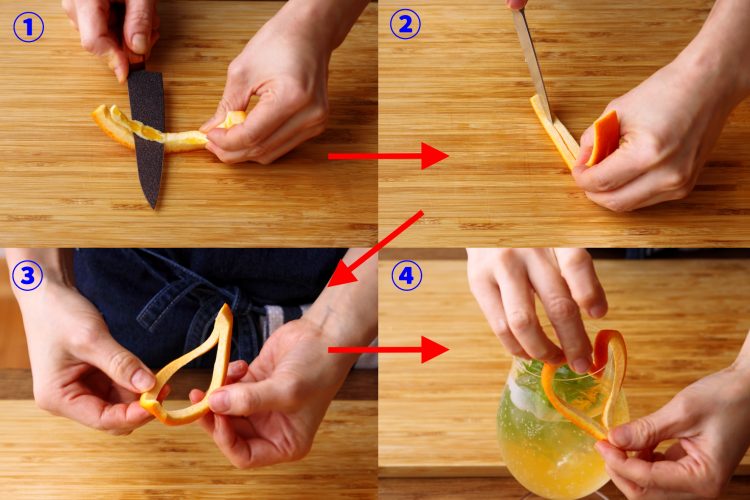 オレンジの皮のハート飾りの作り方