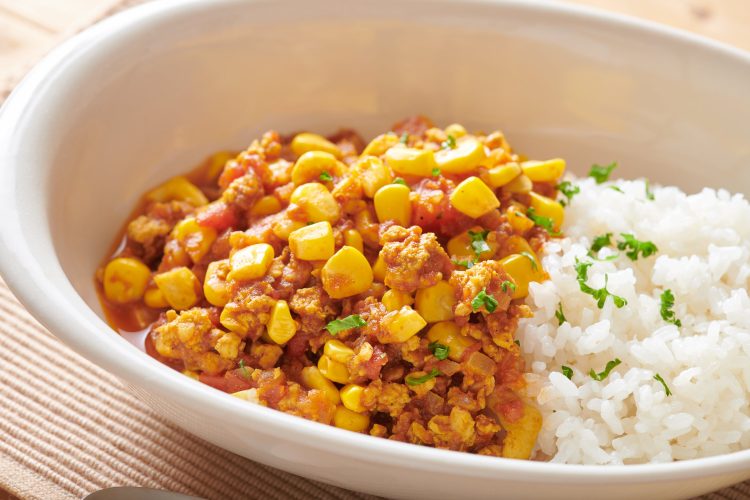トウモロコシのキーマカレー