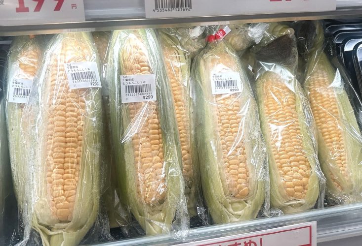 トウモロコシの売り場