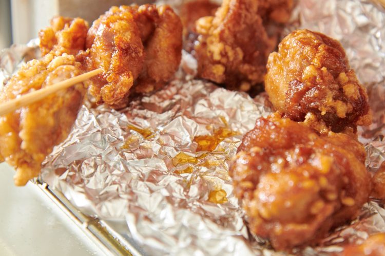 唐揚げをトースターで焼く
