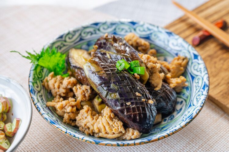 ナスとひき肉の炒め煮