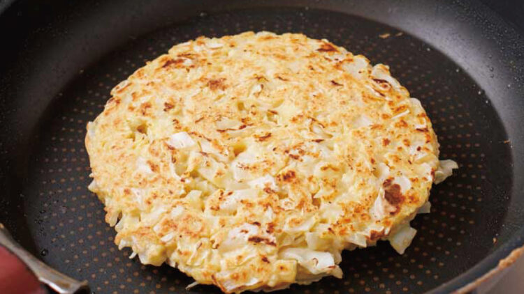 豆腐でヘルシーお好み焼き作り方③