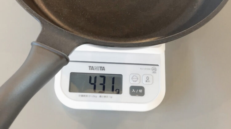 マジかるクック ガス火専用フライパンの重さ