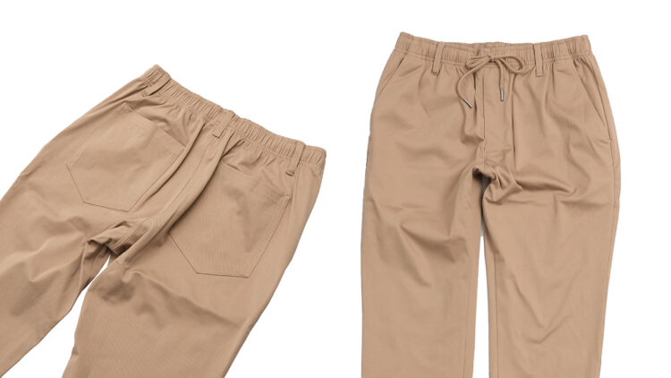 ヒップポケット、ウエストゴム、ベルトループがついたパンツイメージ