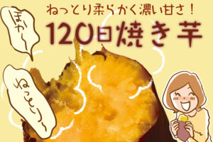 もう味わった？蜜たっぷりでとろける食感「120日焼き芋」