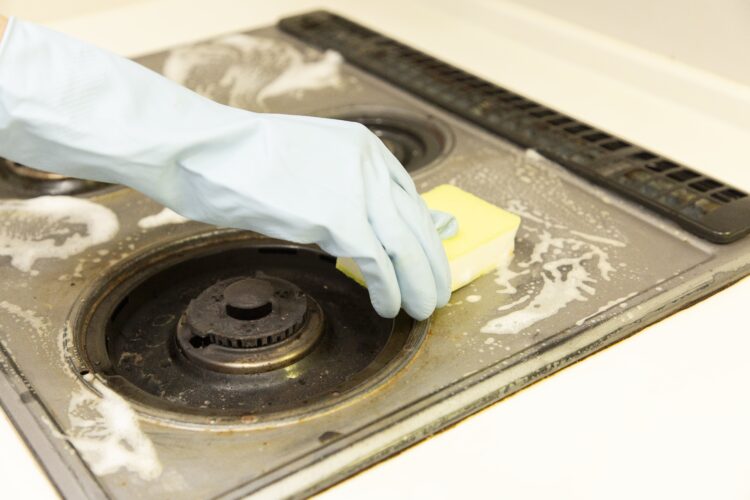 汚れをなじませる