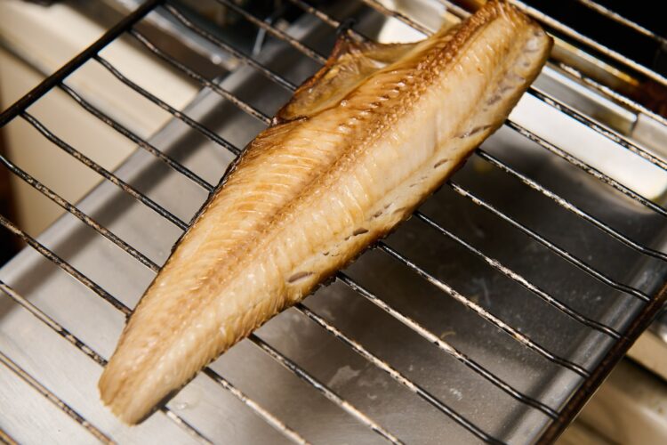 片面グリルでほっけを焼く手順