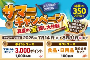 豪華景品が当たる！トライアルのサマーキャンペーン2025～真夏の宝探し大作戦～