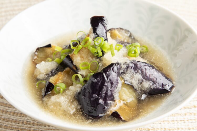 揚げナスのみぞれ出汁漬け