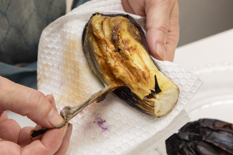 ナスを焼いてから冷凍する方法
