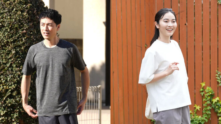 DRYメッシュクルーネックＴシャツ、エアリティオーバーサイズＴシャツ