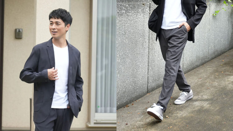 ノビルノストレッチジャケット、ノビルノストレッチパンツ（前開き）