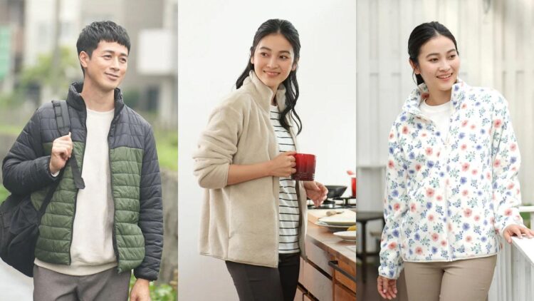 ライトパフスタンドジャケット（バイカラー）、シルキーフリースジャケット（レディース、レディース柄）