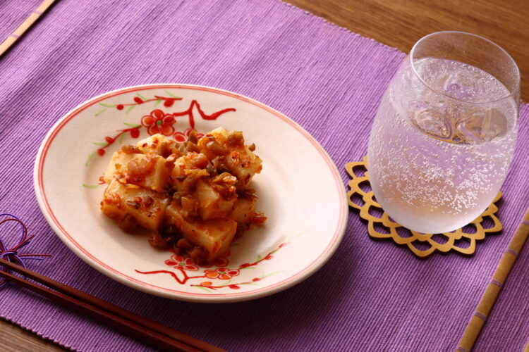 餅のアレンジレシピ〜中華なおつまみ編：えびザーサイ餅
