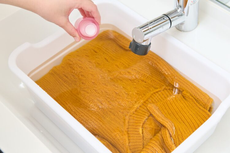 柔軟剤を入れる