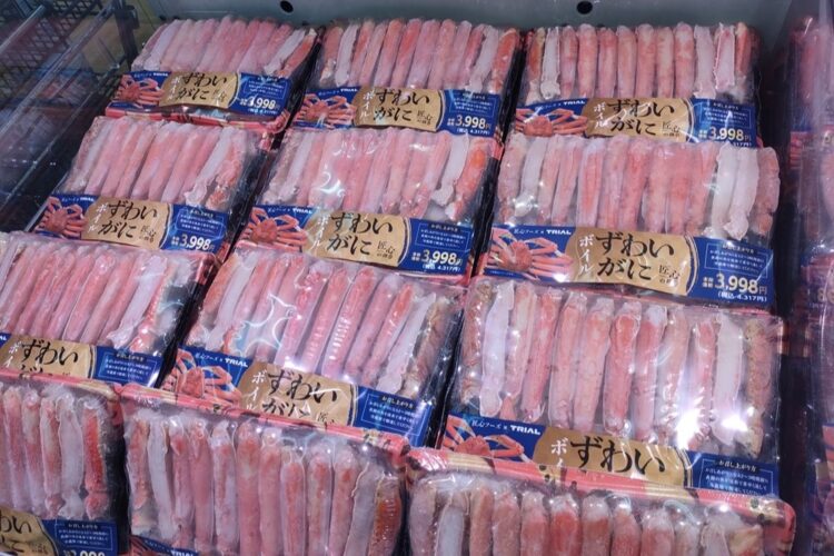 冷凍カニ売り場