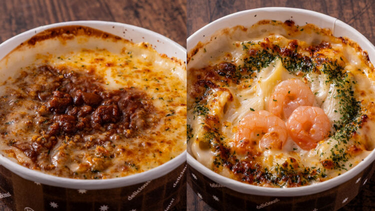 トライアルのプライベート商品「ビーフドリア」と「濃厚海老グラタン」