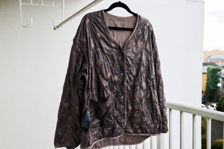 ダウンを自然乾燥させる図