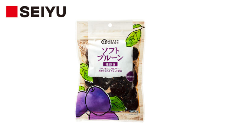 〈みなさまのお墨付き / 支持率98.1％〉ソフトプルーン 種抜き 220g 本体価格469円（税込506円）