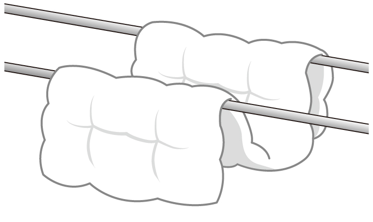 布団をM字型にかける