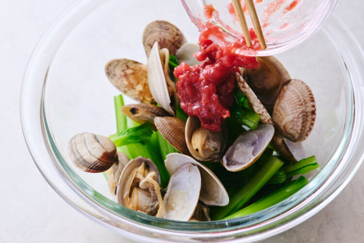 アサリとクエン酸を組み合わせる