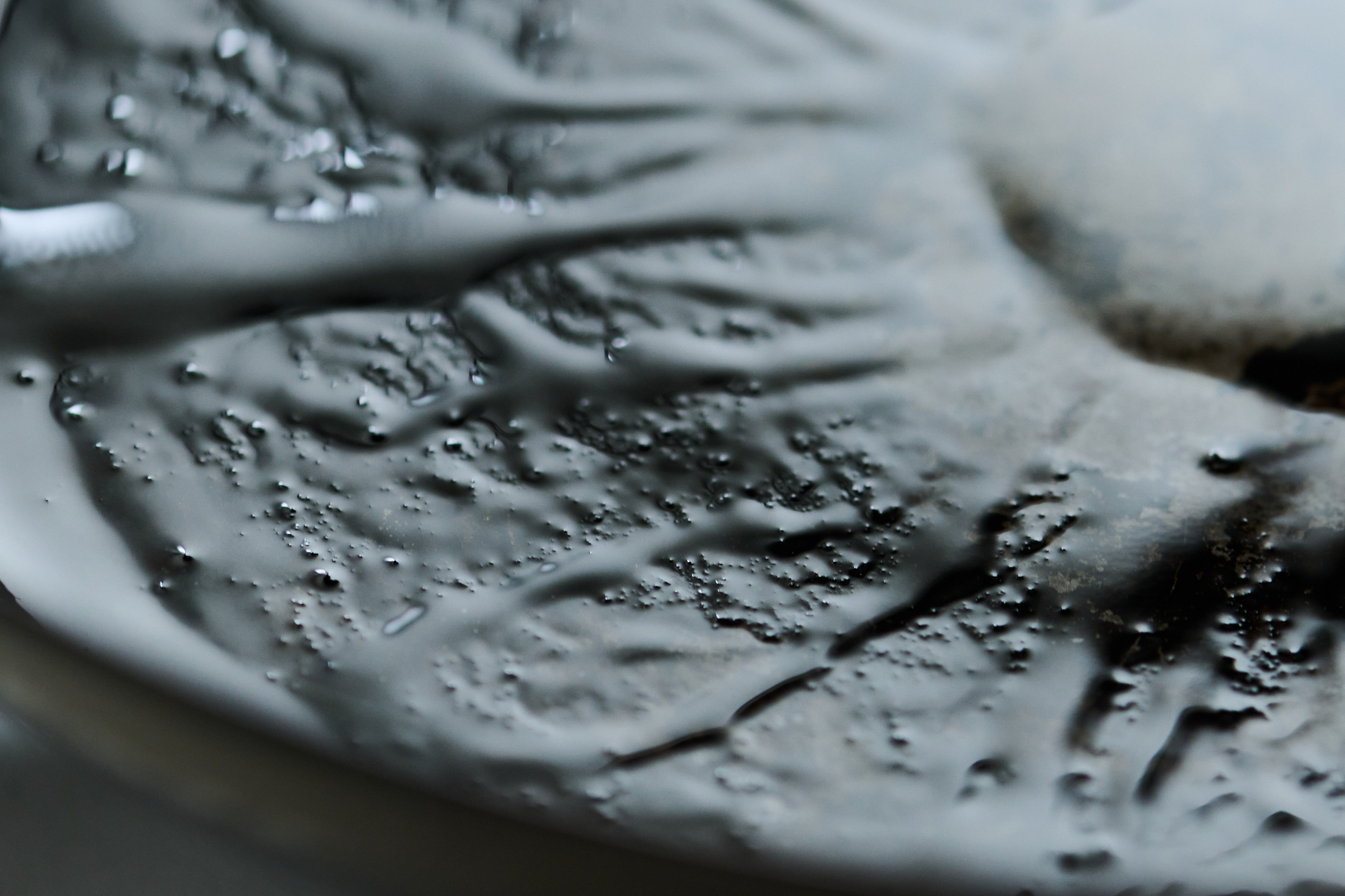 鉄板の表面に筋が入るのが、油がよく馴染んだサイン