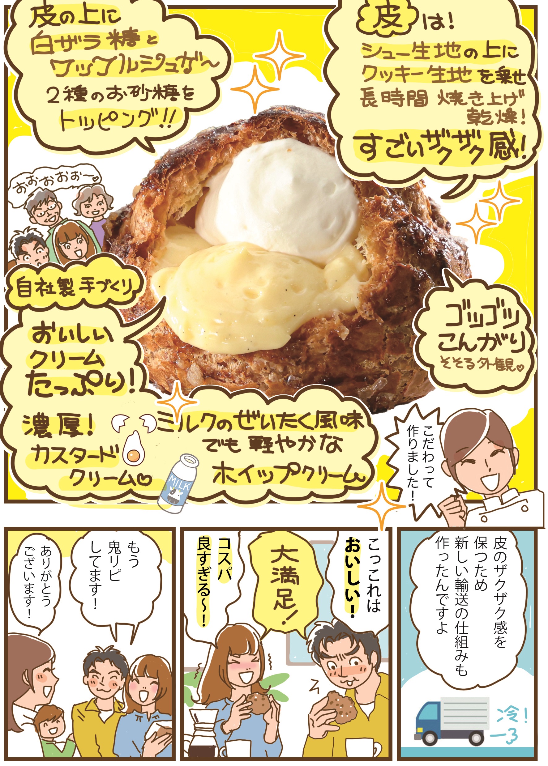 惣菜カスタード＆ホイップシュー　漫画2ページ目