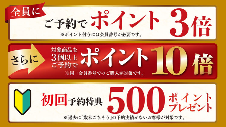 歳末ごちそう予約ポイント特典